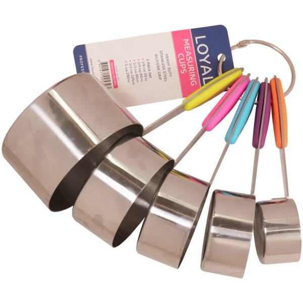 MEASURE CUP SET5 COLOURED HANDLES - LOYAL