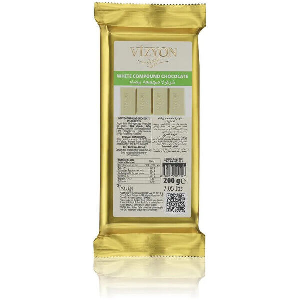 CHOCOLATE WHITE COMPOUND 200GM -VIZYON