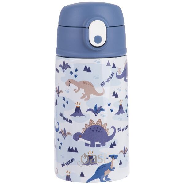 WATER BOTTLE WITH SIPPER 400ML DINOSAUR - OASIS