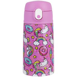 WATER BOTTLE WITH SIPPER 400ML UNICORNS- OASIS