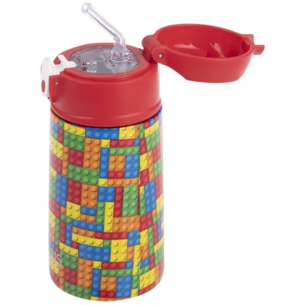 WATER BOTTLE WITH SIPPER 400ML BRICKS - OASIS - Image 2