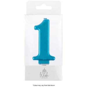 CANDLE NO 1 BLUE METALIC - WISH