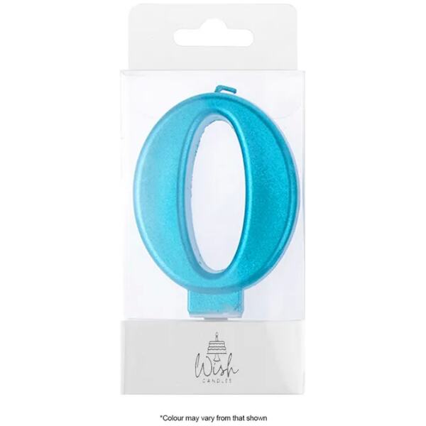 CANDLE NO 0 BLUE METALIC - WISH