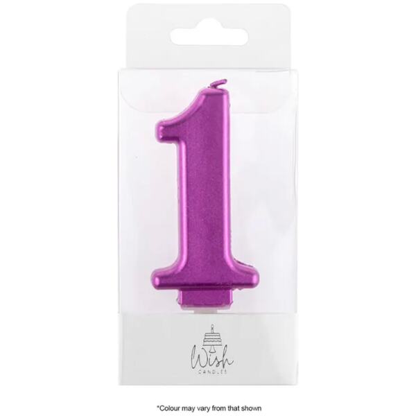 CANDLE NO 1 PINK METALIC - WISH