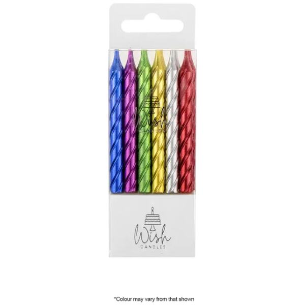 CANDLES SPIRAL METALLIC 12PK - WISH