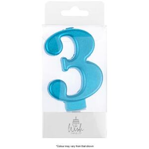 CANDLE NO 3 BLUE METALIC - WISH