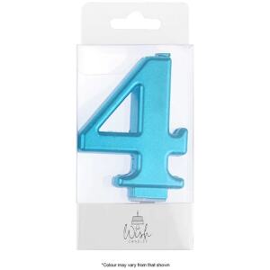 CANDLE NO 4 BLUE METALIC - WISH