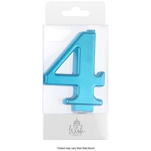 CANDLE NO 4 BLUE METALIC - WISH