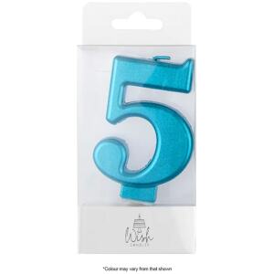 CANDLE NO 5 BLUE METALIC - WISH