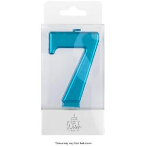 CANDLE NO 7 BLUE METALIC - WISH