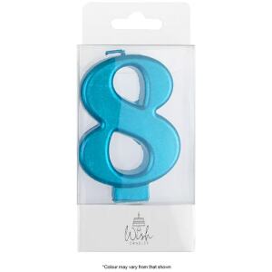 CANDLE NO 7 BLUE METALIC - WISH