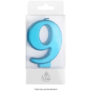 CANDLE NO 9 BLUE METALIC - WISH
