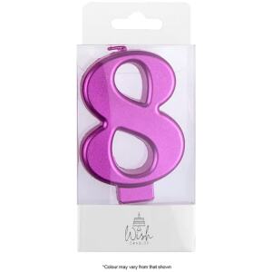CANDLE NO 8 PINK METALIC -WISH