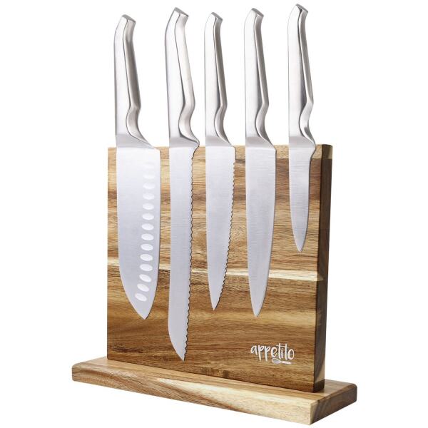 KNIFE BLOCK MAGNETIC DOUBLE SIDED ACACIA WOOD - Image 2