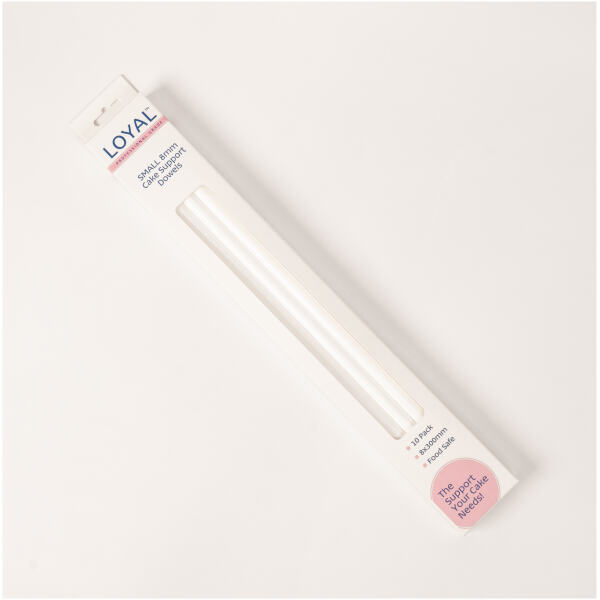 CAKE DOWELS WHITE 8MM 10PK - LOYAL