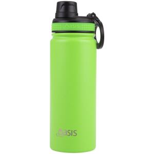 WATER BOTTLE SCREW TOP 550ML NEON GREEN - OASIS