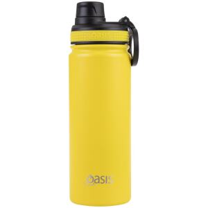 WATER BOTTLE SCREW TOP 550ML NEON YELLOW - OASIS