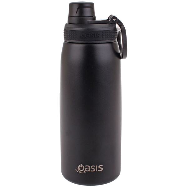 WATER BOTTLE SCREW TOP 780ML BLACK - OASIS