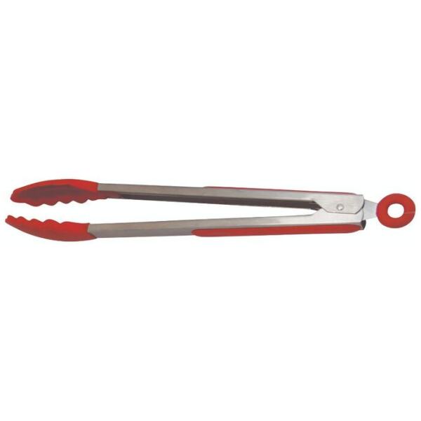 TONGS STAINLESS STEEL SILICONE 30CM RED - AVANTI