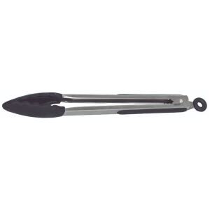 TONGS STAINLESS STEEL SILICONE 30CM BLACK - AVANTI