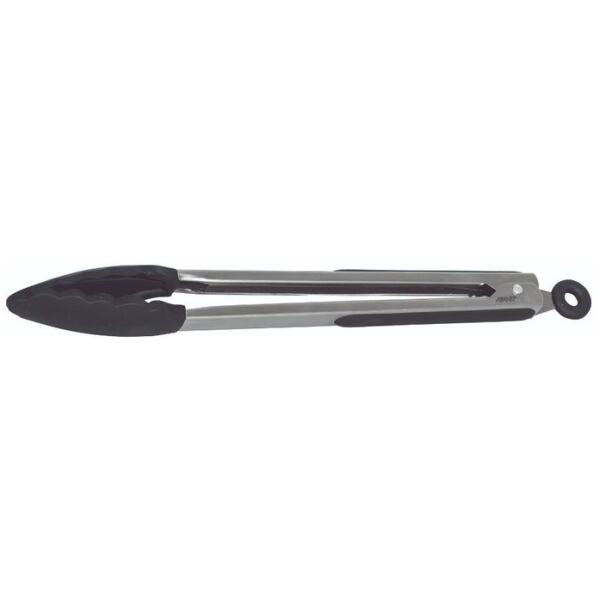 TONGS STAINLESS STEEL SILICONE 23CM BLACK - AVANTI
