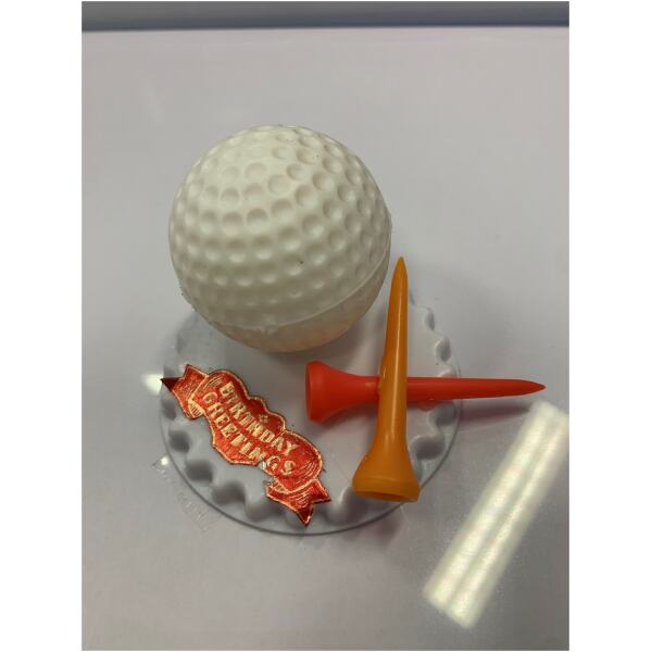 CAKE TOPPER GOLF BALL & TEE - HOLLYWOOD