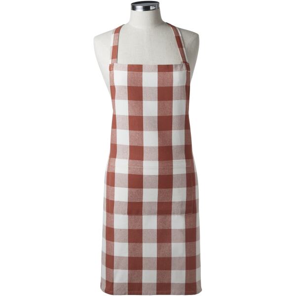 APRON RED CHECK - DAVIS & WADDELL