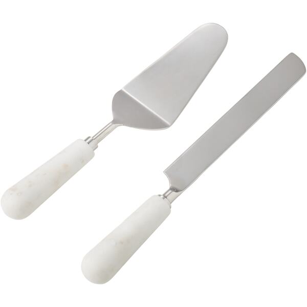 CAKE SERVING SET MARBLE HANDLES 2PC -AMALFI