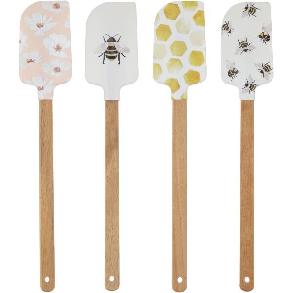 SPATULA SILICONE WOODEN HANDLE BEETANICAL - DAVIS & WADDELL