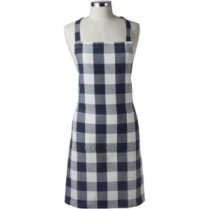 APRON BLUE CHECK - DAVIS & WADDELL