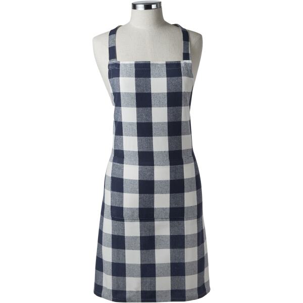 APRON BLUE CHECK - DAVIS & WADDELL