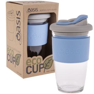 OASIS ECO CUP GLASS POWDER BLUE 454ML