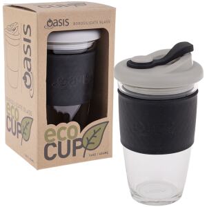 OASIS ECO CUP GLASS BLACK 454ML
