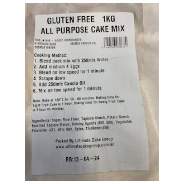 CAKE MIX GLUTEN FREE ALL PURPOSE 1KG - Image 2