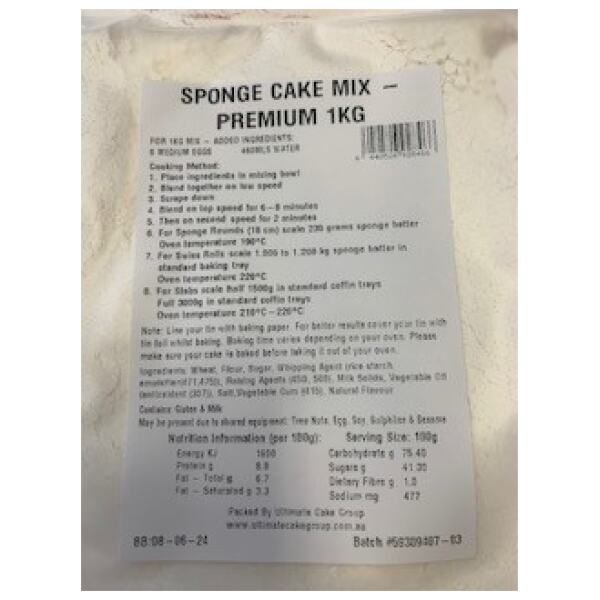 CAKE MIX PREMIUM SPONGE 1KG - BAKELS - Image 2
