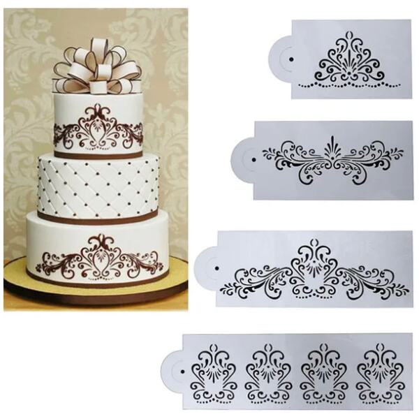 STENCIL ROYAL SCROLL 4PC
