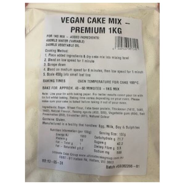 CAKE MIX VEGAN PREMINM 1KG - Image 2