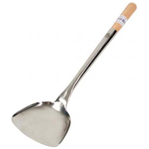 TURNER WOK STAINLES STEEEL WITH WOODEN HANDLE - CHEF INOX