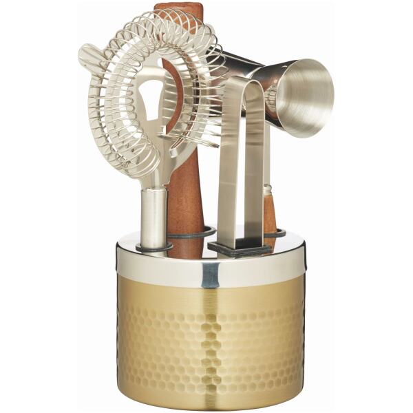 COCKTAIL TOOL SET BRASS 5PC SET - BAR CRAFT