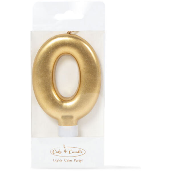 CANDLE METALLIC 0 GOLD - CAKE & CANDLE