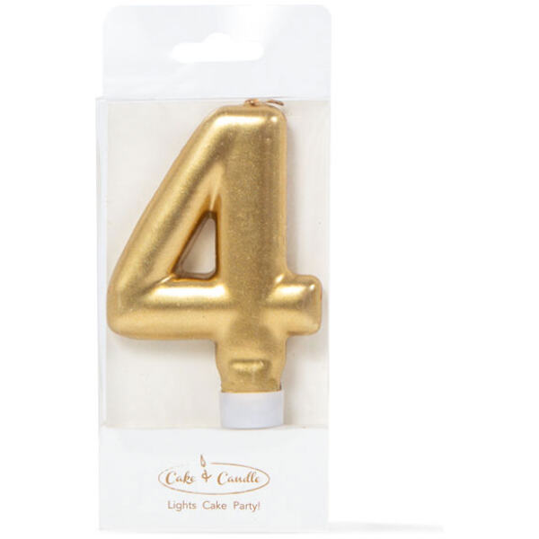 CANDLE METALLIC 4 GOLD - CAKE & CANDLE
