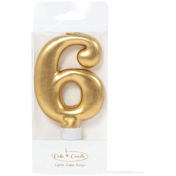 CANDLE METALLIC 6 GOLD - CAKE & CANDLE
