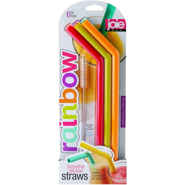 STRAWS SMOOTHIE SILICONE 6PCE WITH BRUSH - JOIE
