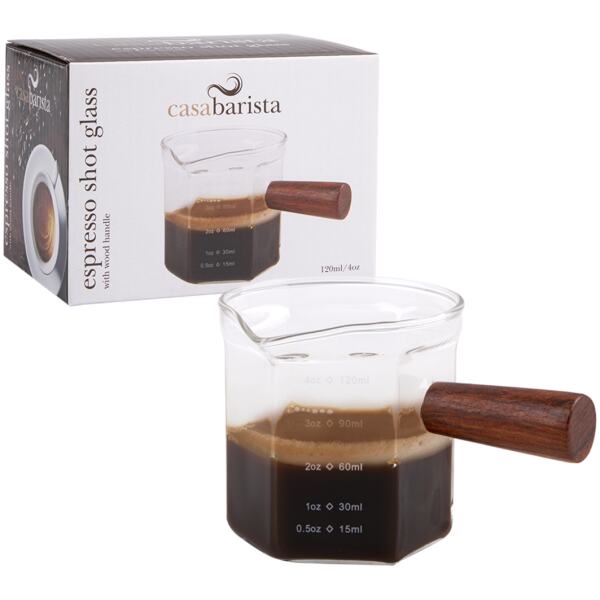 ESPRESSO SHOT GLASS WITH WOODEN HANDLE - CASABARISTA