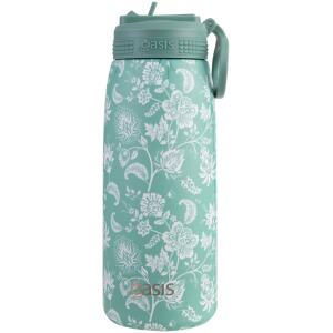 WATER BOTTLE WITH SIPPER 780ML GREEN PAISLEY - OASIS