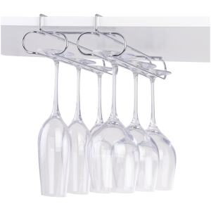 UNDERSHELF GLASS RACK CHROME 2 RAIL