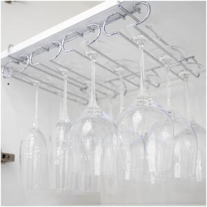 UNDERSHELF GLASS RACK CHROME 4 RACK