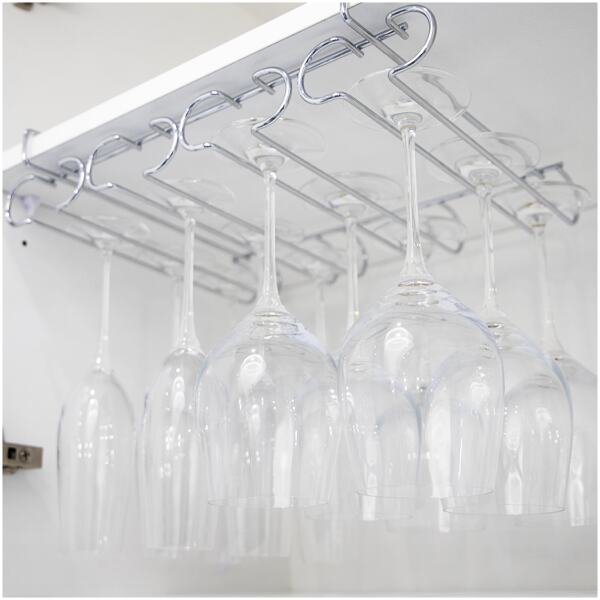 UNDERSHELF GLASS RACK CHROME 4 RACK