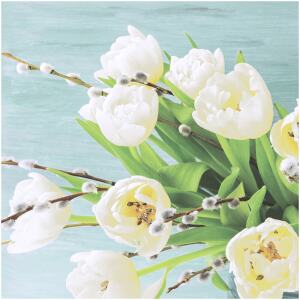NAPKINS WHITE TULIPS