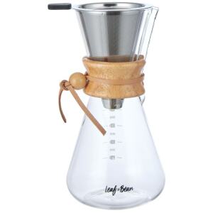 POUROVER COFFEE POT GLASS 600ML - LEAF AND BEAN